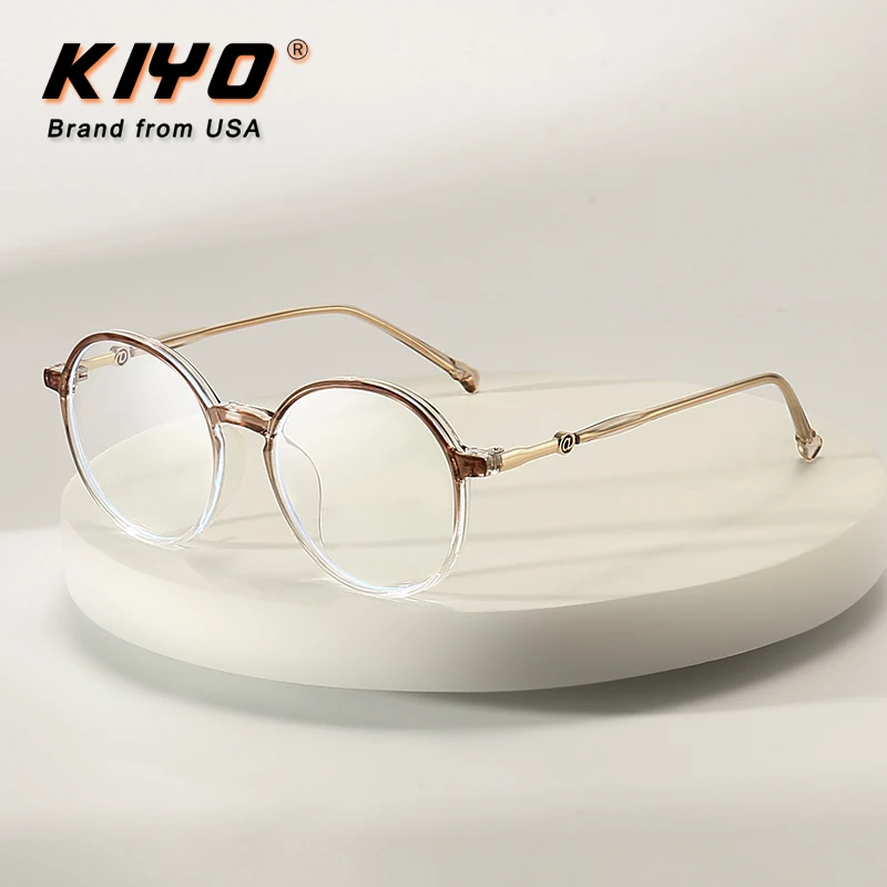 

KIYO Brand 2021 New Women Men Fashion Anti Blue Light Optical Frame TR90 Eyeglasses Frames Round Spectacles Glasses 9733