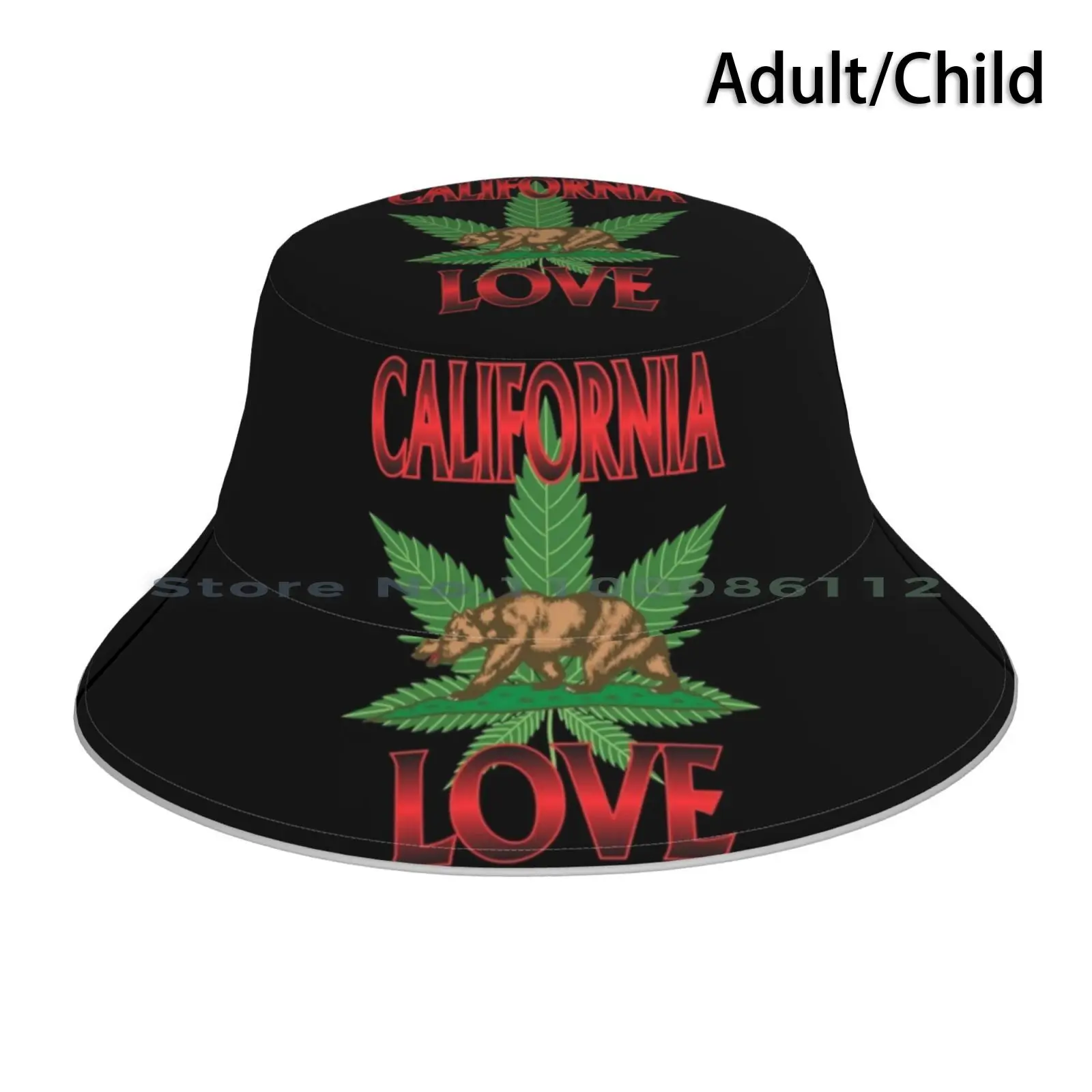 California Love Bucket Hat Sun Cap Canabis Hip No Doubt Rap Snoop Dank Dr Dre Bud Dogg Joint Hop California Love Blunt Weed