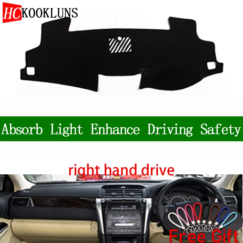 

Для Toyota camry 2013 2014 2015 2016 крышка приборной панели с правым рулем наклейки на автомобиль солнцезащитный козырек приборной панели коврик аксессуары для интерьера