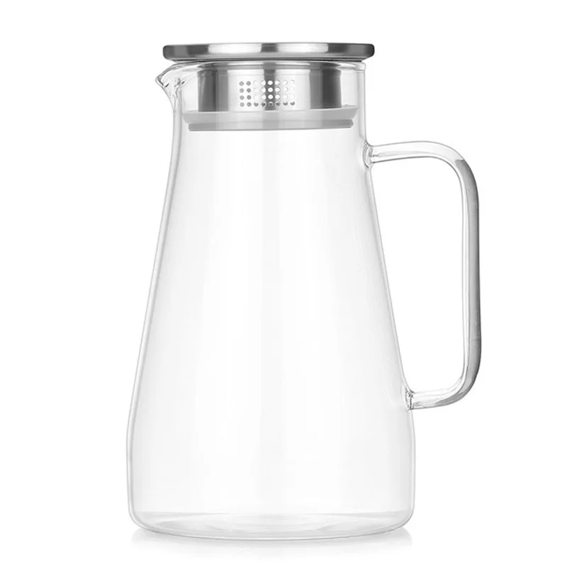 Cold Water Kettle Teapot Glass Pitcher Jug Water Juice Tea Carafe Large Bottle With Stainless Steel Lid Kitchen Accessories