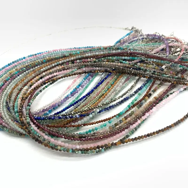 Natürlicher Kristallquarz-Achat-Turmalin-Stein, 2–3 mm, Schneidperlen, Mini-Halsketten, Armband eignen sich für Geschenke für Männer und Frauen – Detail 18
