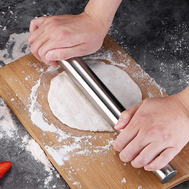 Household Stainless Steel Rolling Pin Dumpling Durable Rolling Stick Kitchen Baking Tool