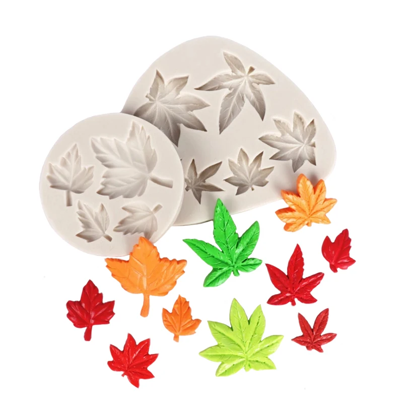 Maple leaves Shapes 100% Platinum Silicone Sugarcraft Mould, Fondant Cake Decorating Tools Bakeware