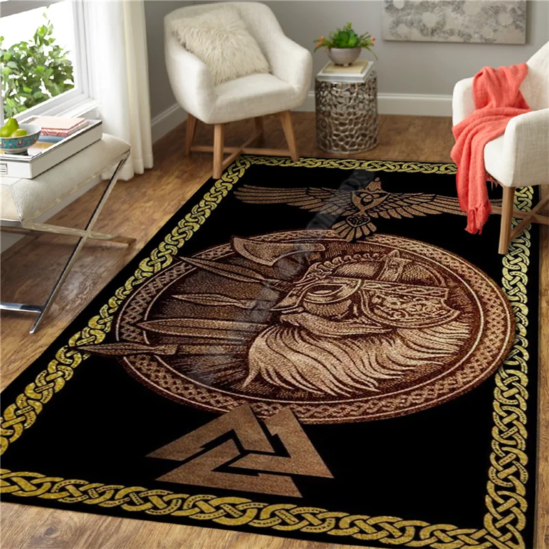 Viking Tattoo 3D Printed Carpet Mat for Living Room Doormat Flannel Print Bedroom Non-slip Floor Rug 03