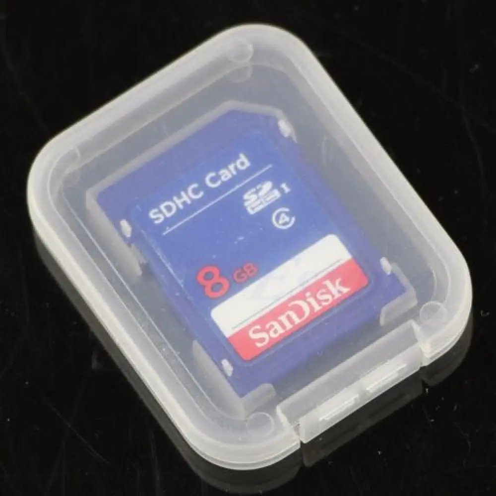 10PCS Portable Transparent Case Holder Box Storage Clear Standard Memory Plastic Card Case for Standard SD SDHC TF Memory Card