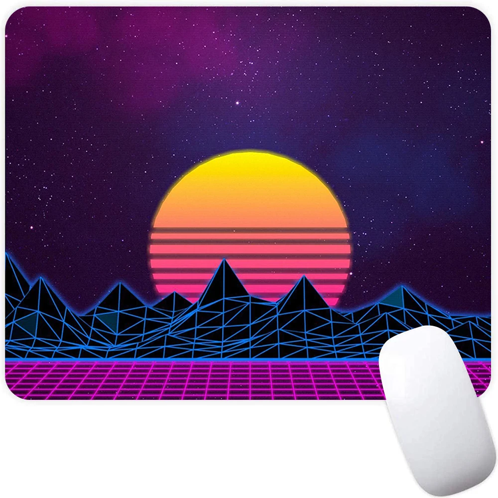 Alas Mouse Gaming Kecil Alas Mouse Komputer PC Alas Mouse Gamer Alas Mouse Laptop Alas Mouse Neon Retrowave Synthwave Seni Alas Meja