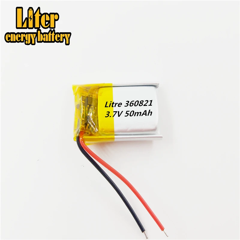 lithium polymer battery for 360821 plug GPS,mp3,mp4,mp5,dvd,bluetooth,model toy polymer rechargeable battery 3.7V,50mAH,360821