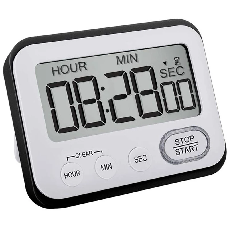 Digital Kitchen Countdown Timer: Teachers Classroom Counter Large LCD Loud netic Clip Kids Simple Clock Mini Small Stopwatch