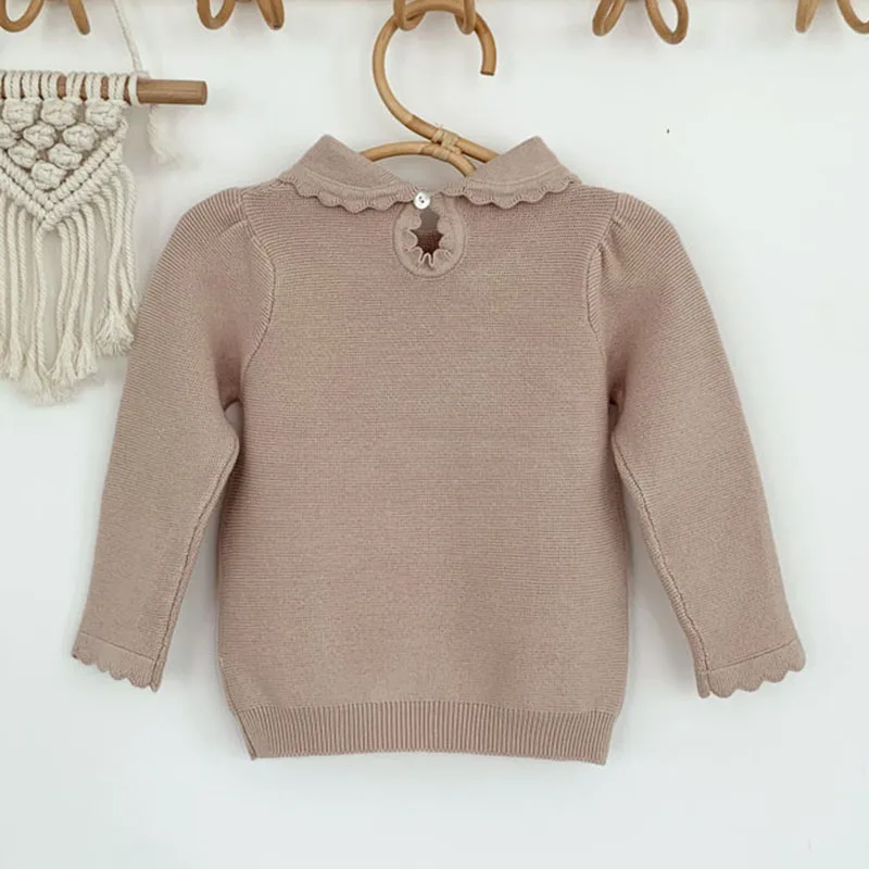 Spring Autumn Baby Kids Girls Long Sleeve Pure Color Knit Sweater New 2022 Baby Kids Girls Pullover Sweaters Children\'s Clothes