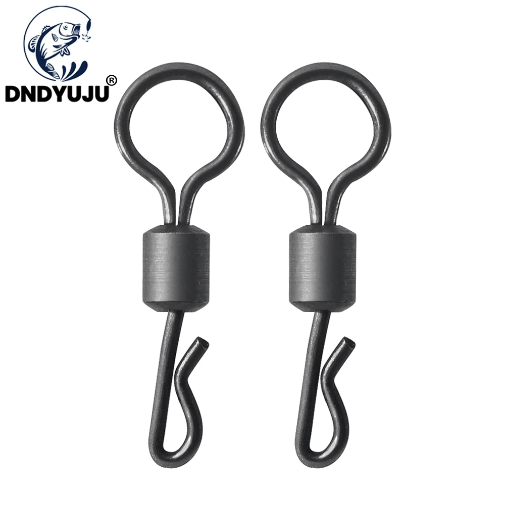 DNDYUJU 30PCS Size4# Spinner Swivel Carp Fishing Accessories Rig Micro Hook Swivel Tackle Quick Change Rig Rings Jig Heads