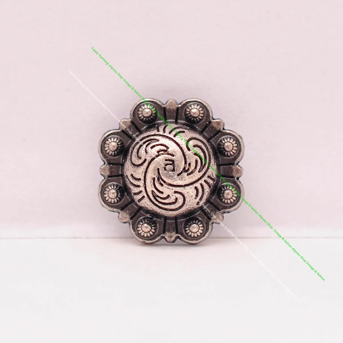 20 stücke 16mm Vintage Silber Westlichen Blumen Beere Conchos Screwback Für Leathercraft Pferd Sattel Gürtel Brieftasche Hut Decor – Detail 1