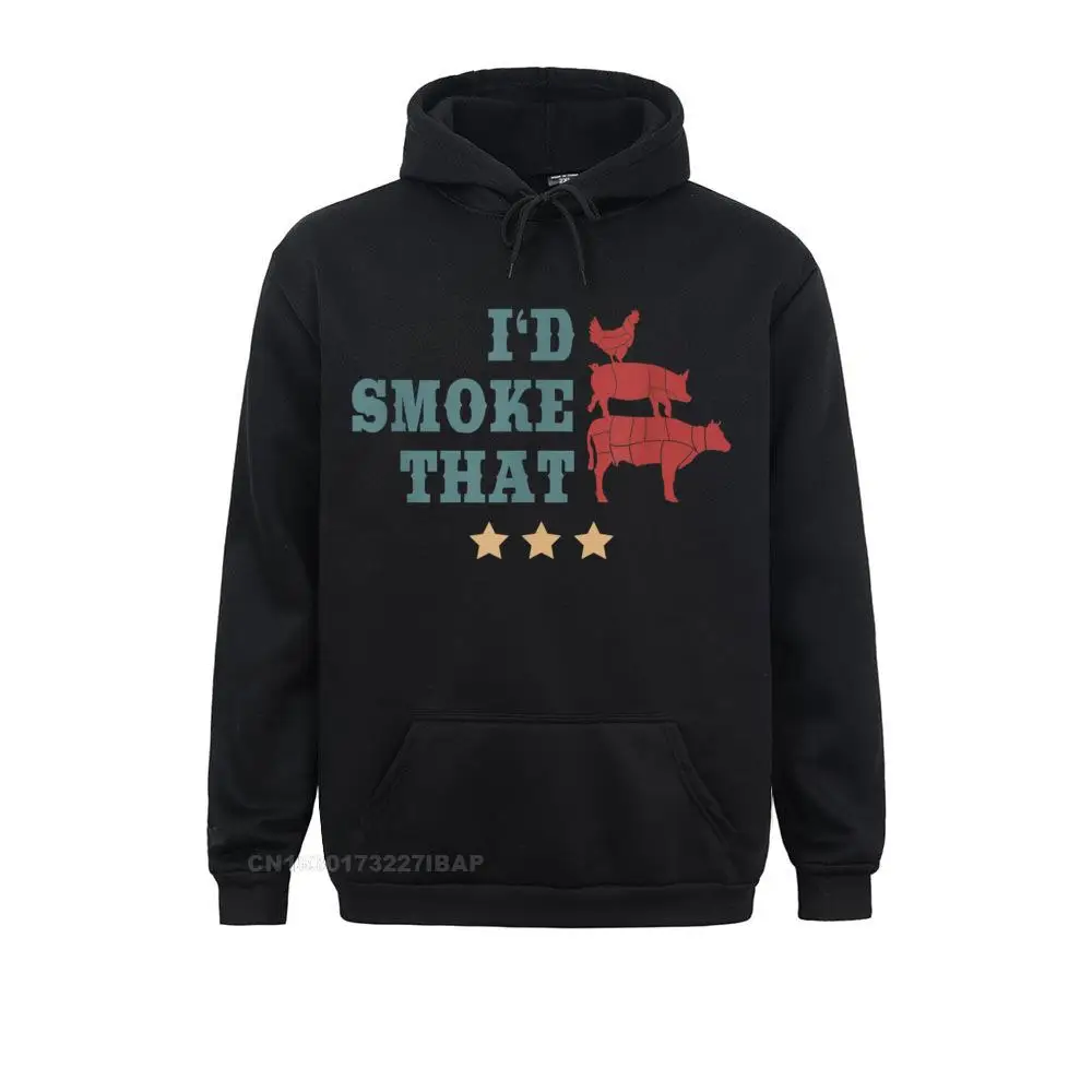 

I'd Smoke That Funny BBQ Smoker Father Barbecue Grilling Hooded Pullover For Men Gothic Hoodies Wholesale Hoods Vintage