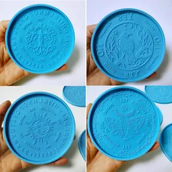 Bói Toán Coaster Khuôn DIY Nhựa Dính Khuôn Silicon Hộ Gia Đình Mặt Dây Chuyền Trang Trí Phụ Kiện Nhựa Dụng Cụ