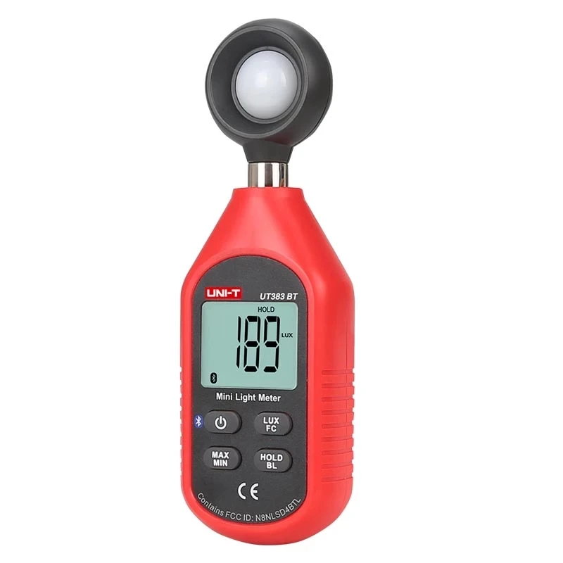 UNI-T UT383BT Luxmeter digitale Bluetooth Mini Light Meter ambientale apparecchiature di collaudo tipo tenuto in mano Luxmeter illuminometro