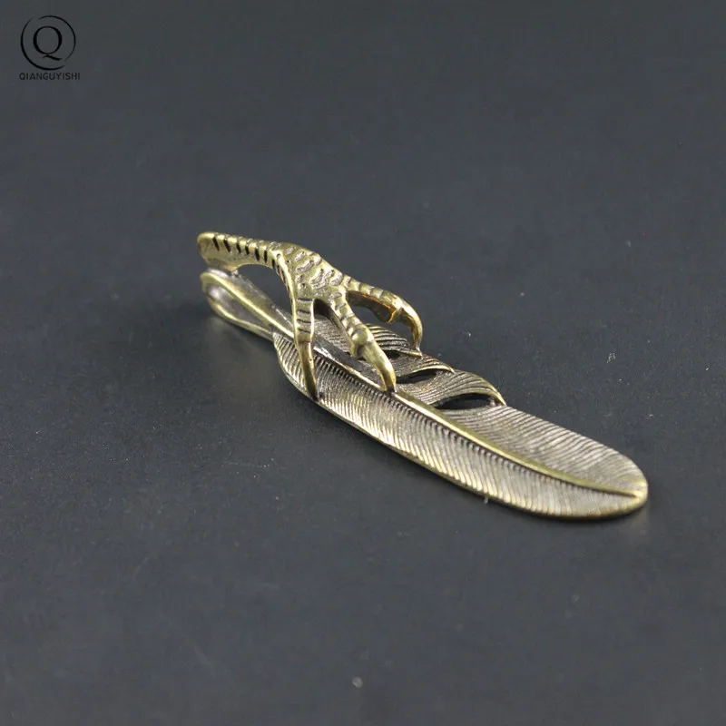 Brass Eagle Claw Keychain Pendants Vintage Punk Paw Car Key Chain Rings Hanging Jewelry Handmade Braided Rope Suspension Lanyard