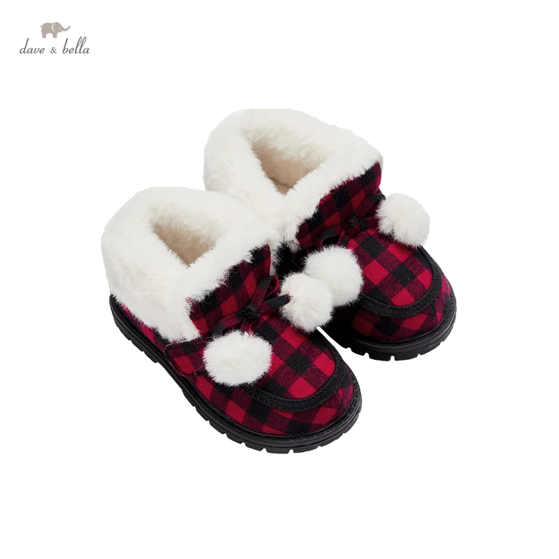 

DB18489 Dave Bella winter baby girls fashion plaid shoes children girl cute shoes