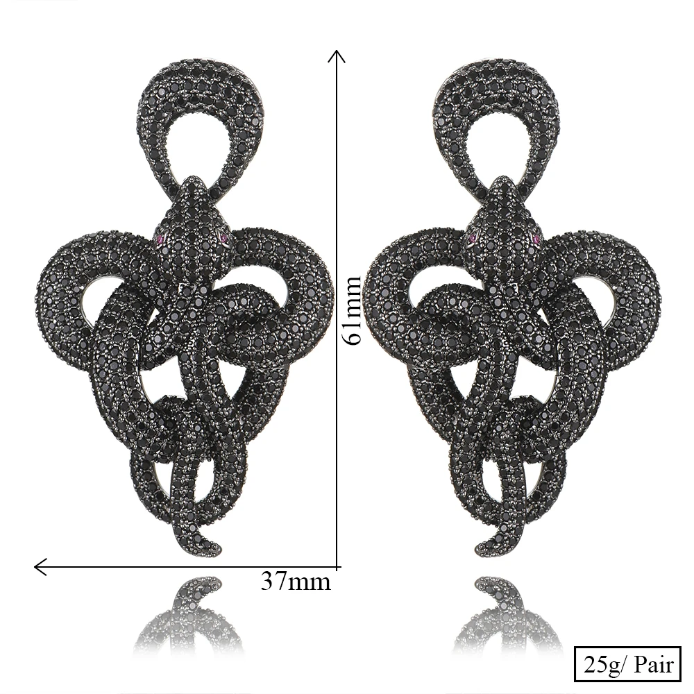 Missvikki Punk Noble Luxury Dangle Earrings Shiny Fashion Leopard Twist Snake Dangle Earrings African Indian Dubai Russia
