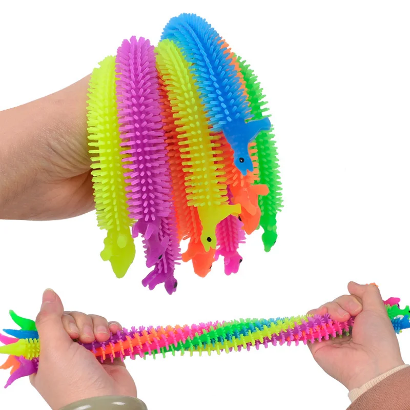 1/3/6pcs Funny Worm Noodle Stretch String Anti Stress Relief Toy Dinosaur TPR Rope String Autism Vent Toy for Kid Christmas Gift