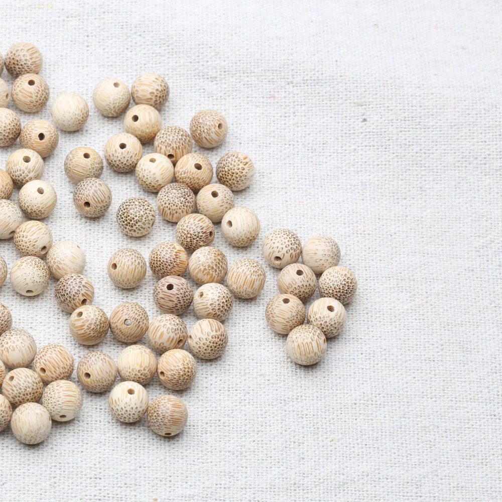 Natural solid wood handmade solid wood real bamboo 8mm beaded loose beads children learn to count DIY making jewelry and crafts