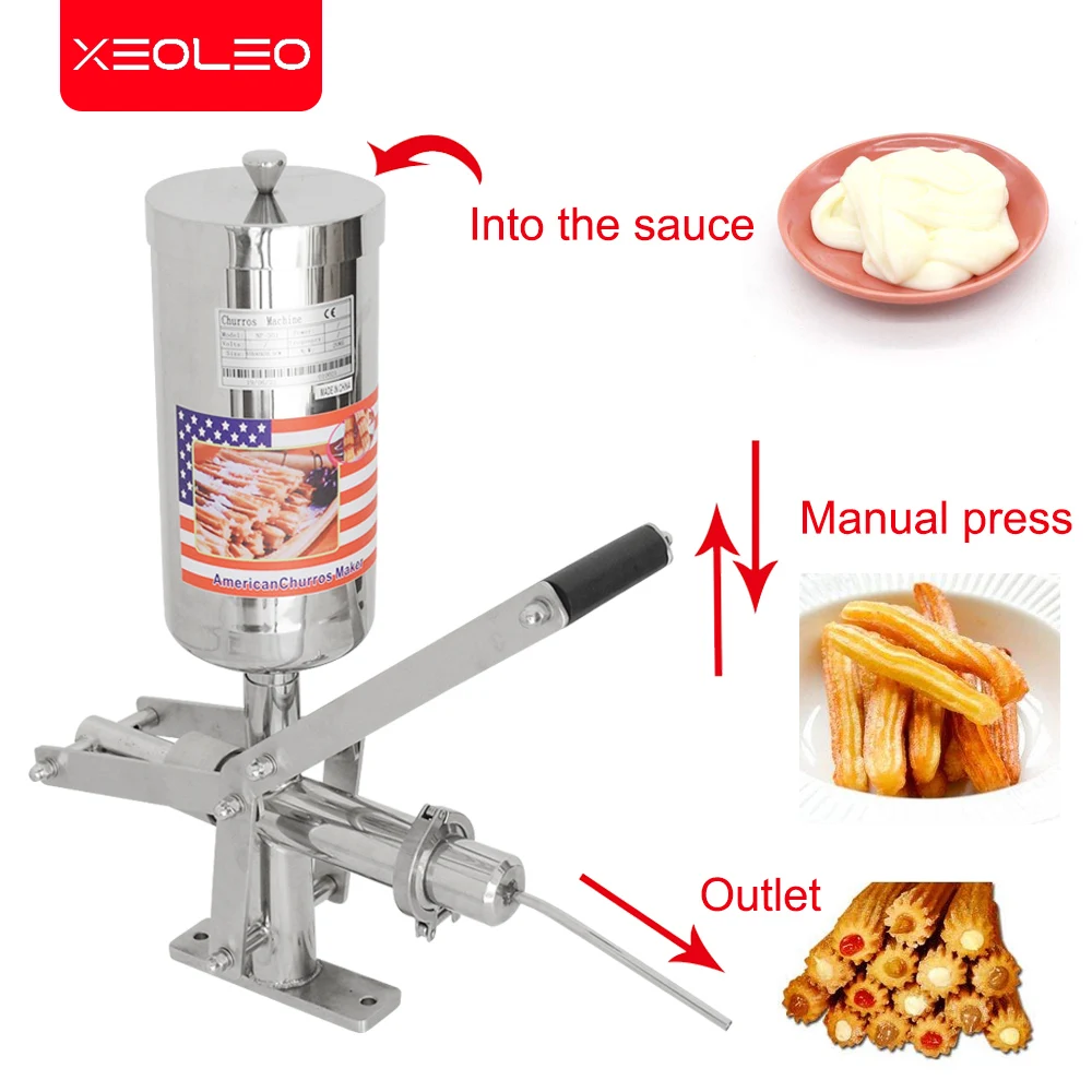 XEOLEO Commercial Churros Maker Stainless Steel 5L Automatic Churros Filler Jam Filling Device Churros Filling Machine