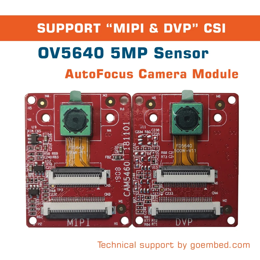 OV5640 5MP Autofocus Camera Module with MIPI & DVP CSI Support NXP iMX6 Linux Android Driver Dual Single Camera Option