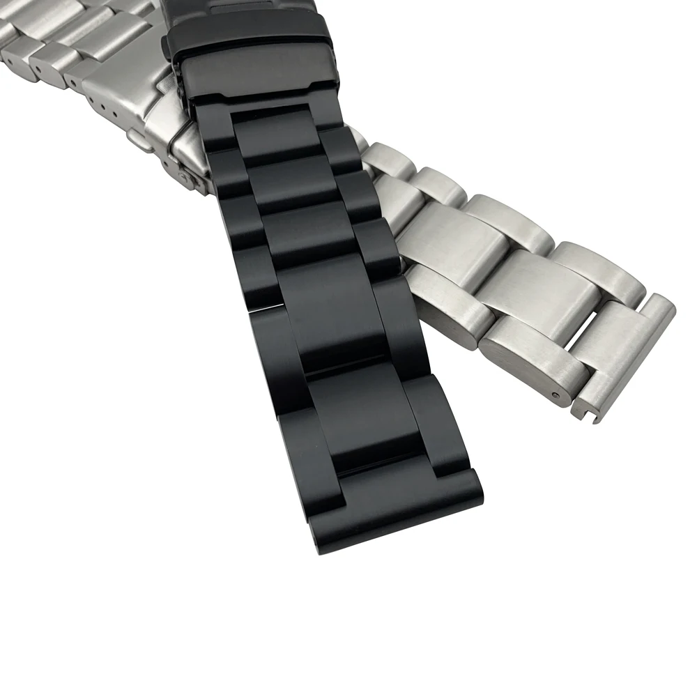 Solid Thickening 5.5mm 316L Stainless Steel Watchbands Silver 22mm 24mm 26mm Metal Watch Band Strap Wrist Watches Bracelet