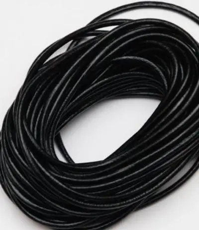 

dt34le Mixed Black Coffee brown 1mm real wax Round COW Genuine Leather Cord Bracelet Necklace Cord DIY for jewelry