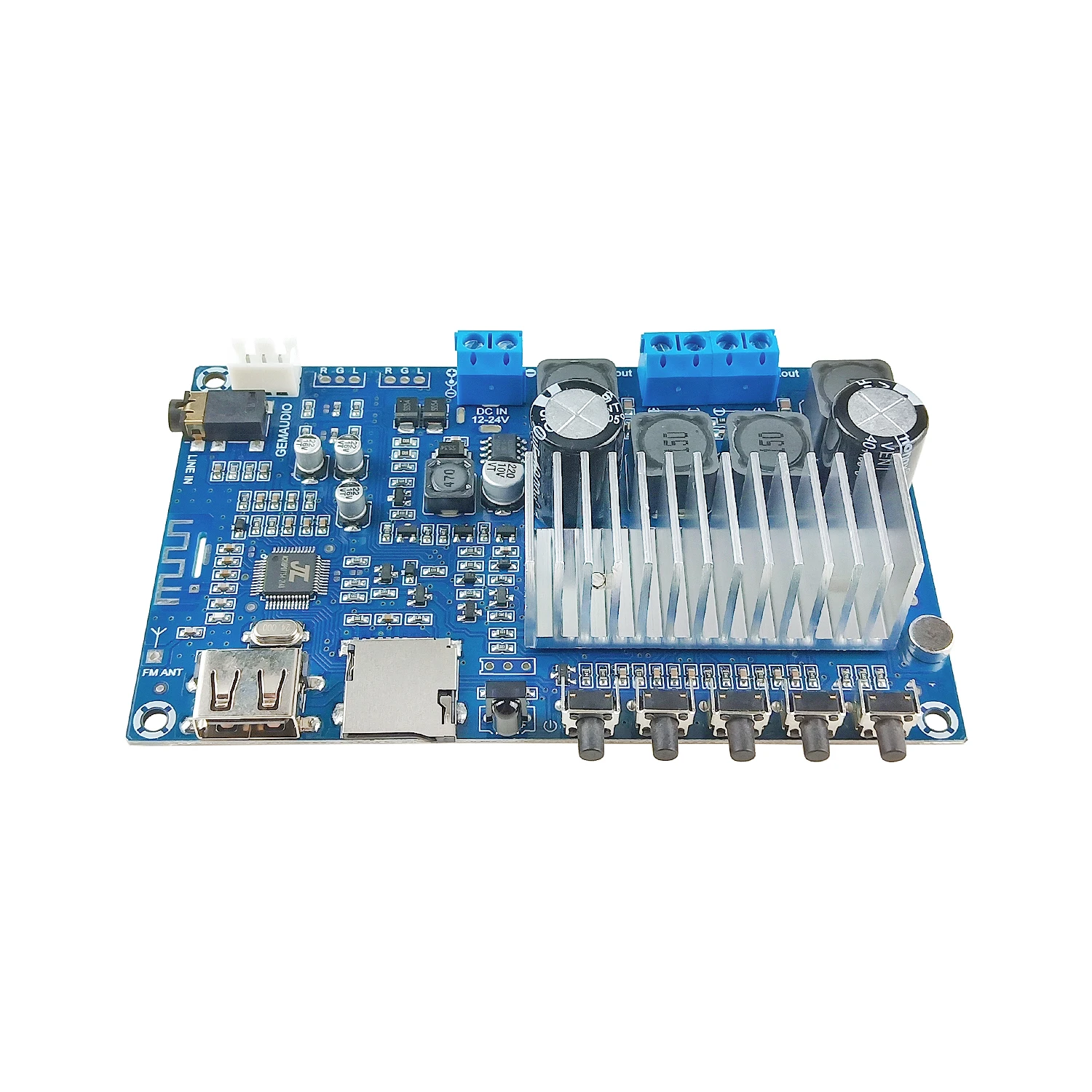 GHXAMP TPA3116 Bluetooth 5.0 amplifiers Board high power dual channel digital U disk TF card decoding FM radio 50W*2 Remote