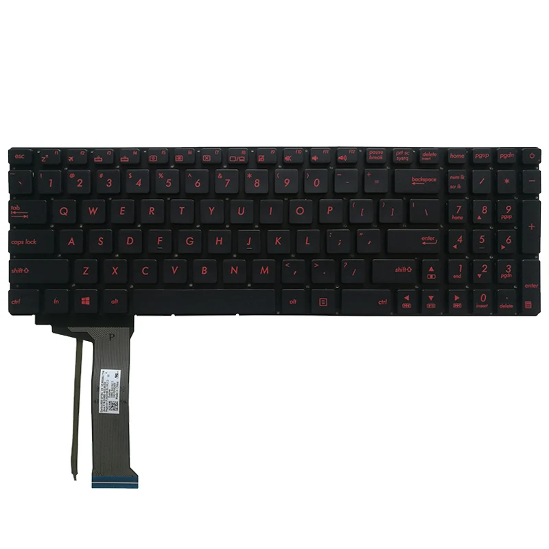 New US backlit laptop keyboard FOR ASUS GL552 GL552J GL552JX GL552V GL552VL GL552VW N552VW N552VX G771JM G771JW Red/Silver