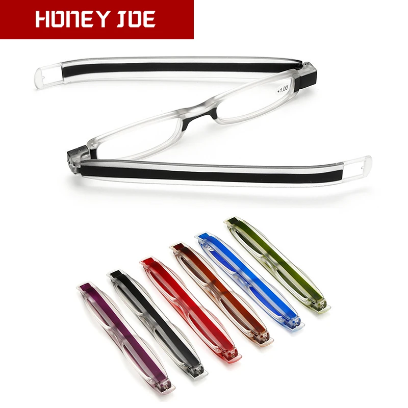 

360 Degree Rotation Folding Reading Glasses Vintage Small Pocket Pen Style Diopter Men Women Foldable Reading Glasses 1.0 - 4.0