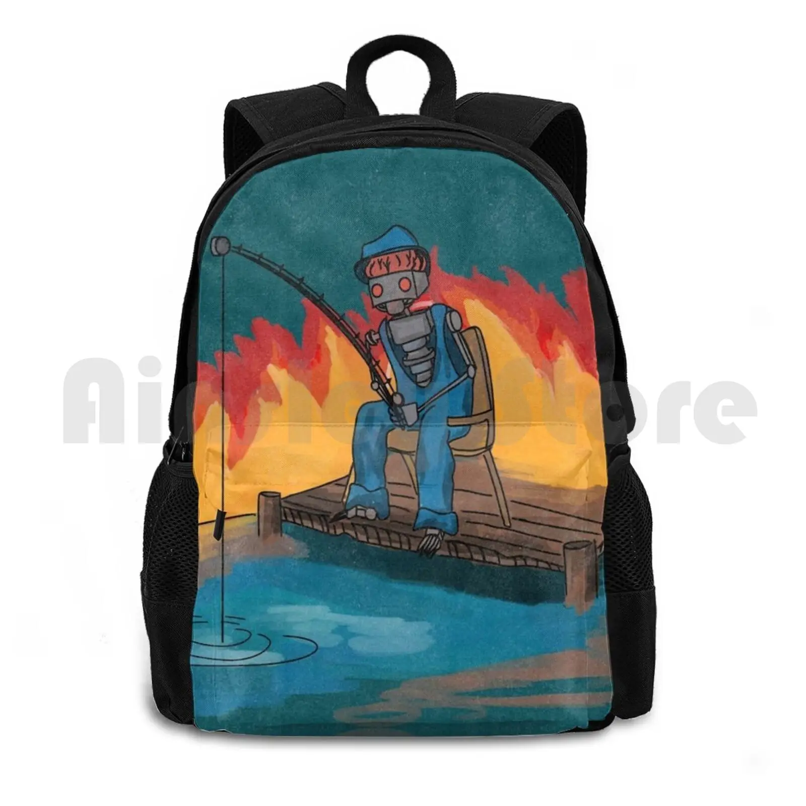 King Gizzard And The Lizard Wizard-Han Tyumi Painting Outdoor Hiking Backpack Waterproof Camping Travel King Gizzard And The