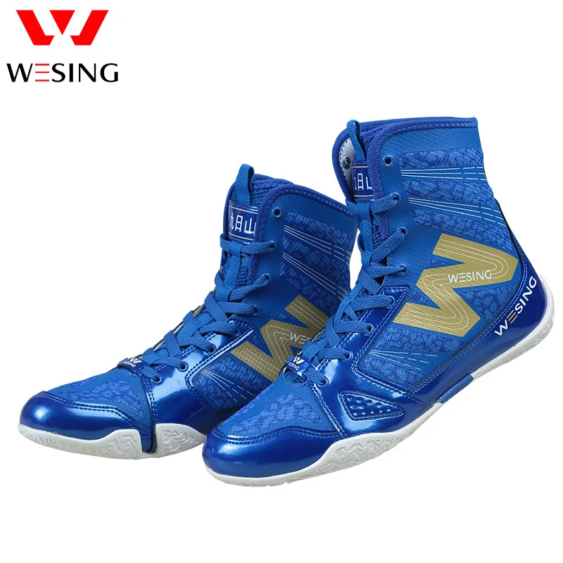 Gratis Verzending Fitness Hoge Top Schoenen Vechten Worstelen Boksen Training Schoenen Rood Blauw En Geel Martial Arts Schoenen