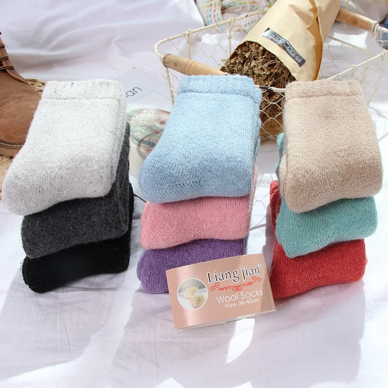 Thick Terry Winter Snow Socks Merino Wool Socks Women Brand Warm Socks Thick Boots Floor Sleeping Women Socks