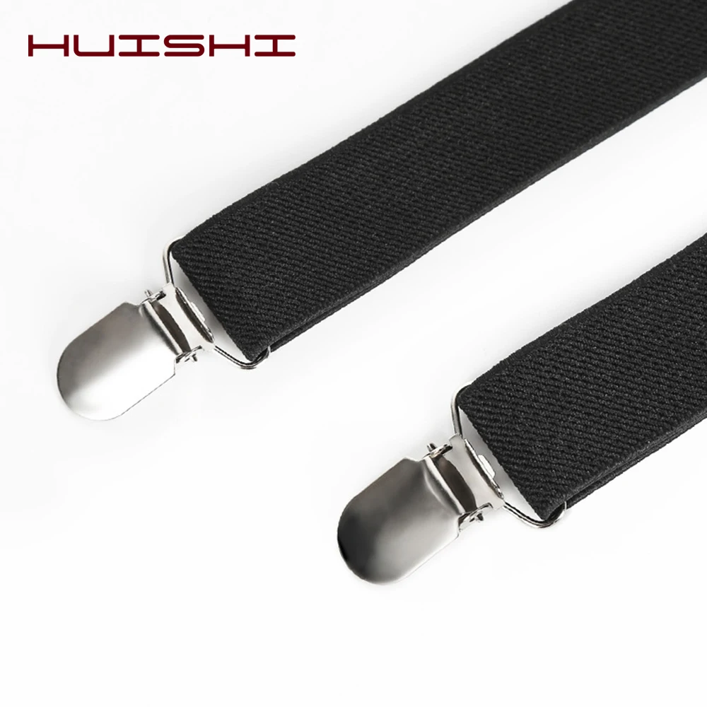 HUISHI Boys Suspenderss With Bowtie Soild Color Children Belt Baby Boy Girls Suspenders Clip-on Y-Back Braces Elastic Suspenders