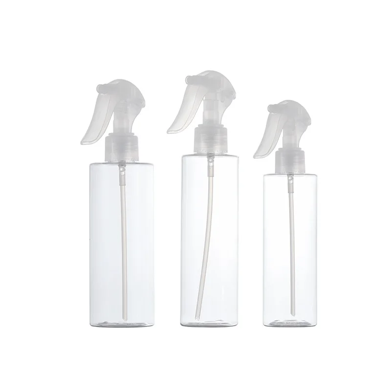 20pcs Trigger Spray Pump Plastic Clear Bottle Empty 100ml120ml150ml200ml250ml Round Cosmetic Container Packing Container Bottles