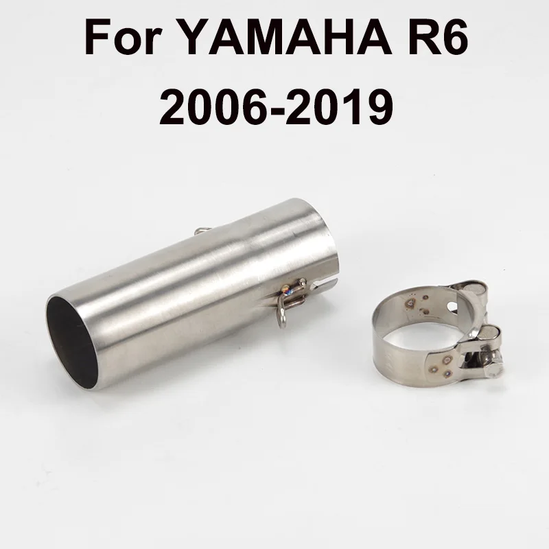 51mm Motorcycle Slip On Exhaust Middle Link Pipe Adapter Connector for Yamaha YZF-R6 2006 2007 2008 2009 2010 2011 2012 20132014