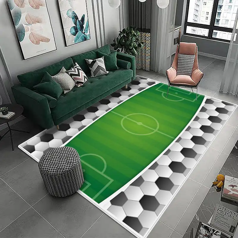 3D Football Field Capet For Kids Room Soft Floor Mat Microfiber Large Carpet Children Washable Baby Room Play Mat Boy\'s Rug