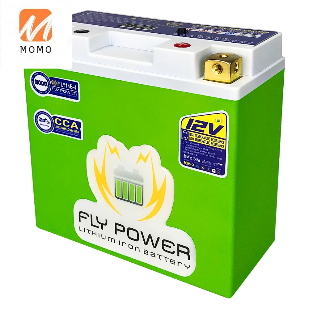 LiFePO4 Motorcycle Battery 12V 8Ah CCA450A LFP Deep Cycle Lithium Iron Phosphate Built-in BMS Motorbike Rechargeable Battery