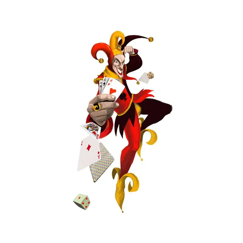 RuleMyLife 9.7CM*17.7CM  Fun Clown Poker Magic Decal PVC Motorcycle Car Sticker  11-00794
