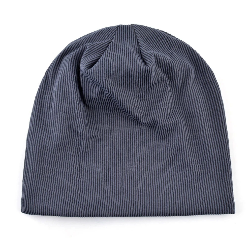 Fashion Beanies Hat Men Loose Casual Skullies Beanie Outdoor Solid Color Knitted Striped Bonnet Hats Men\'s Autumn Spring Gorras