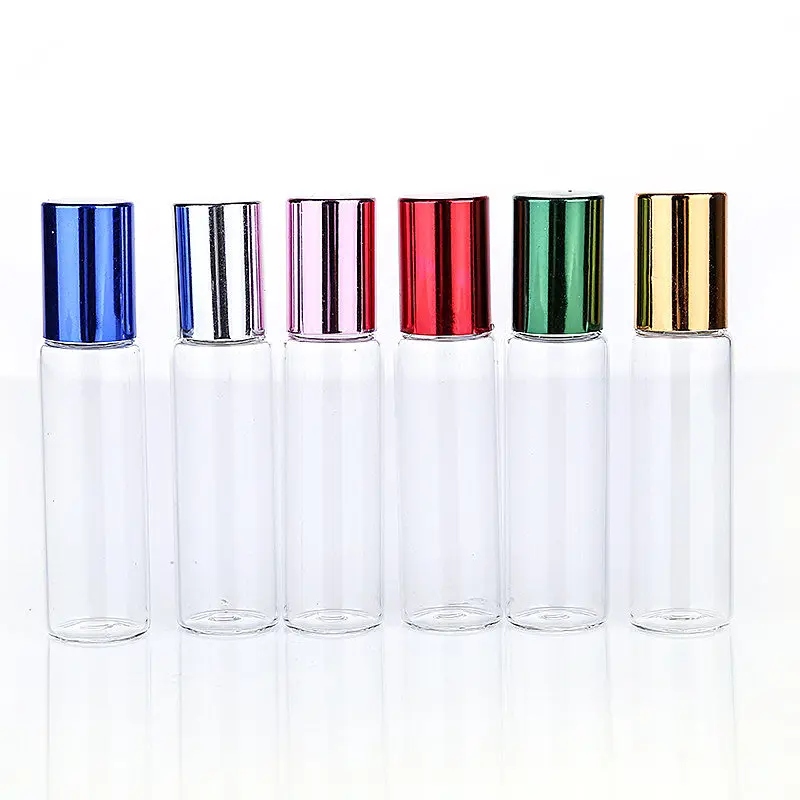 Bouteille de parfum Portable de voyage, 20 pièces, 5ml, 10ml, bouteilles à rouler, échantillon, conteneurs vides, boule à roulettes, Mini bouteilles rechargeables en verre