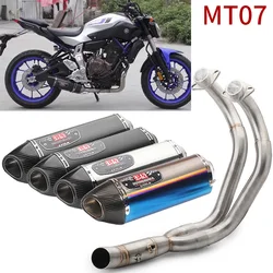 Full Exhaust System Yoshimura R77 Carbon Muffler Escape Moto Slip on Link pipe For Yamaha MT-07 FZ-07 TRACER 700 MT07 FZ07 2020