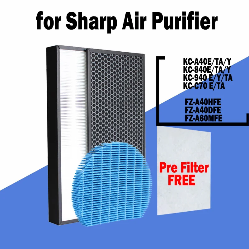 FZ-A40HFE FZ-A40DFE FZ-A60MFE Replacement HEPA Filter for Sharp Air Purifiers KC-A40E KC-840E KC-A40TA KC-A840TA KC-C70TA