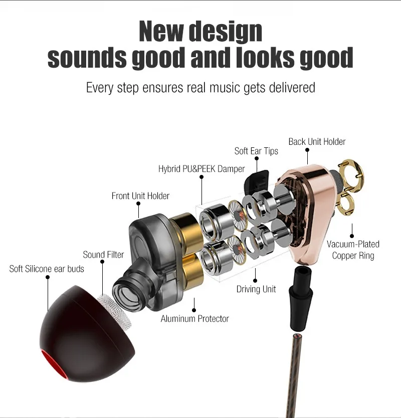 Auriculares estéreo universales con micrófono, cascos internos de graves para iPhone, huawei y Xiaomi de 3,5mm