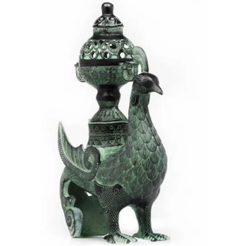 Stunning Chinese bronze statue phoenix censer very rare Incense burner incensory air cleaner