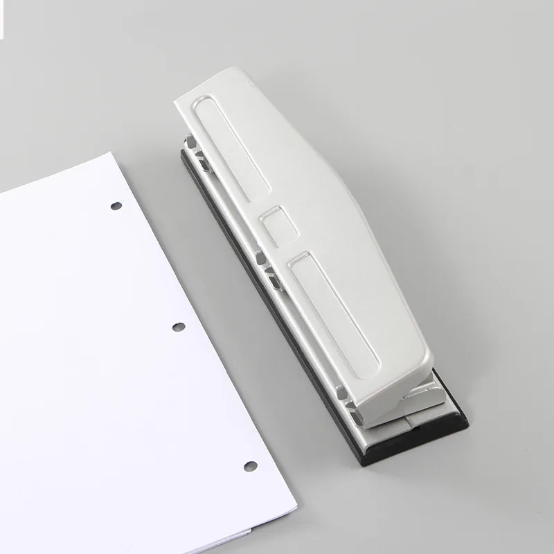 Three Hole Porous Metal Punch A4 Loose Leaf File Binding Paper Punching Machine Manual Punching Machine Wholesale Customization