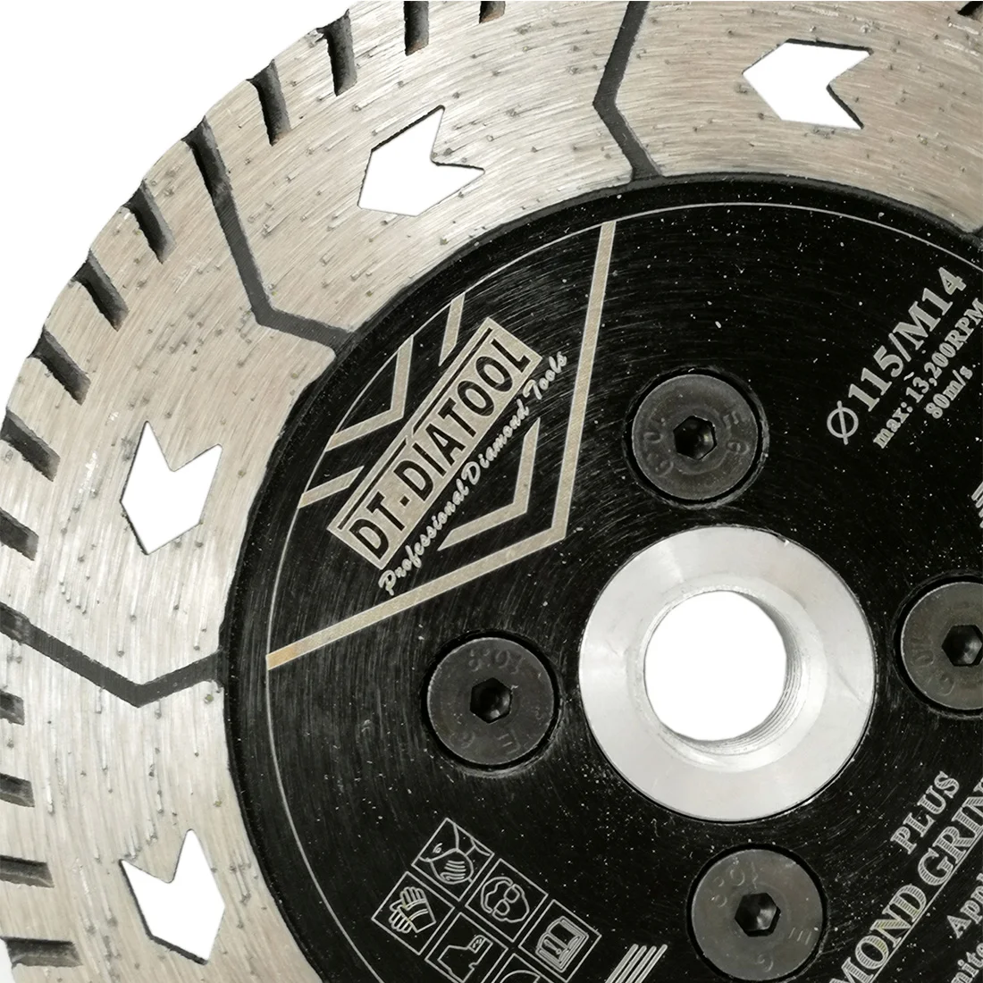 DT-DIATOOL 1pc M14 Dia 115mm/4.5“ Hot Pressed Diamond Grinding Cutting Disc Cut Grind Sharpen Granite Marble Concrete Saw Blade