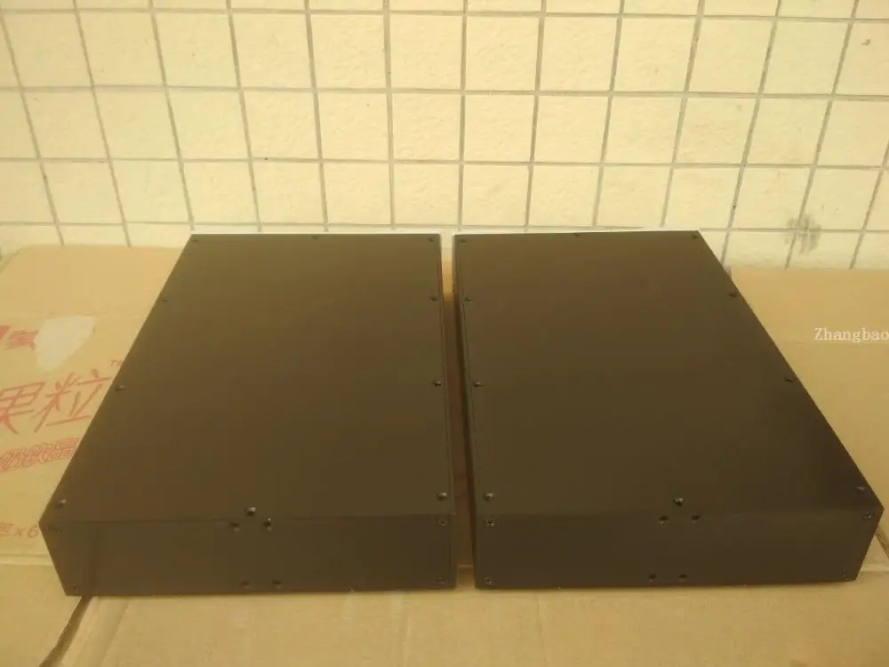 Full Nhôm Kèm Chia Khuếch Đại Khung Xe Ống Amp Ốp Lưng DIY Hộp Đen Bạc Cho Lựa Chọn 408*260*70mm