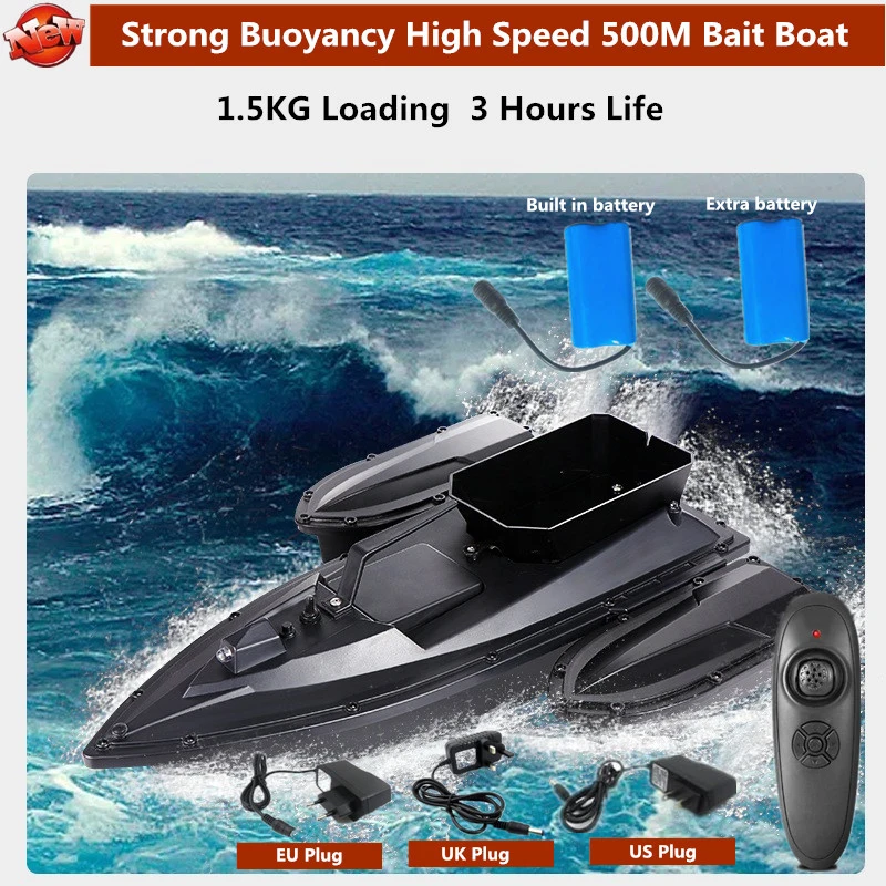 

Strong Buoyancy Smart 500M Radio Control Fishing Boat Ship 2.4G 3 Hours Endurance Automatic Course Correction RC Bait Boat Ship