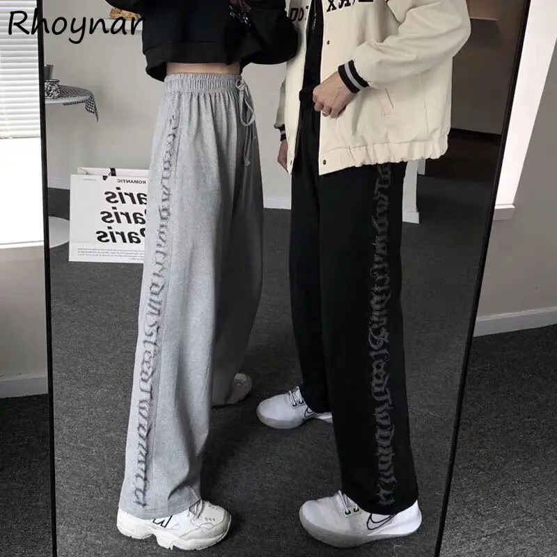 

Casual Pants Women High Waist Streetwear Loose Leisure All-match Daily Teens Joggers Trousers Printing Stylish Female Harajuku